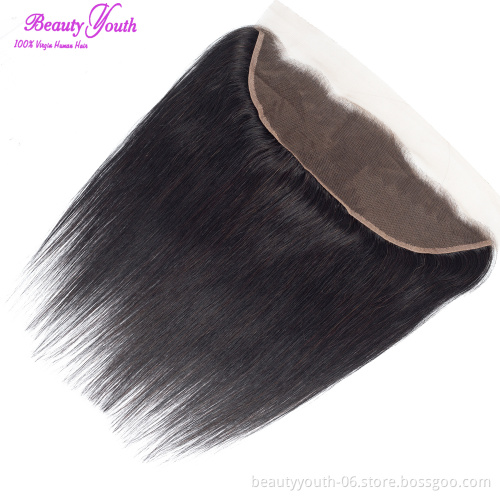 13*4   Ear to Ear Transparent Thin Skin Invisible Swiss Lace Closure Human Hair Hd Lace Frontals with Pre plucked Hairline